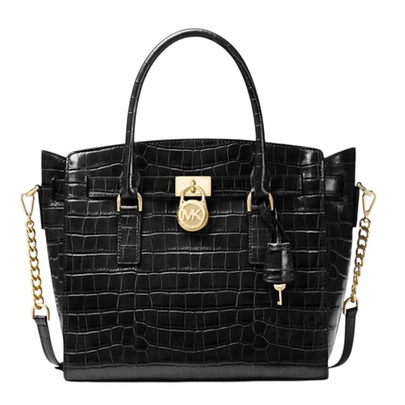Michael Kors Handbags - Michael Kors Hamilton Crocodile-Embossed Satchel
